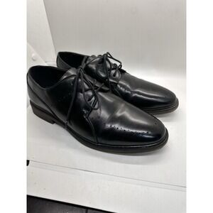 Borelli Roman Mens 6M Black Leather Oxford Dress Shoes Lace Up
